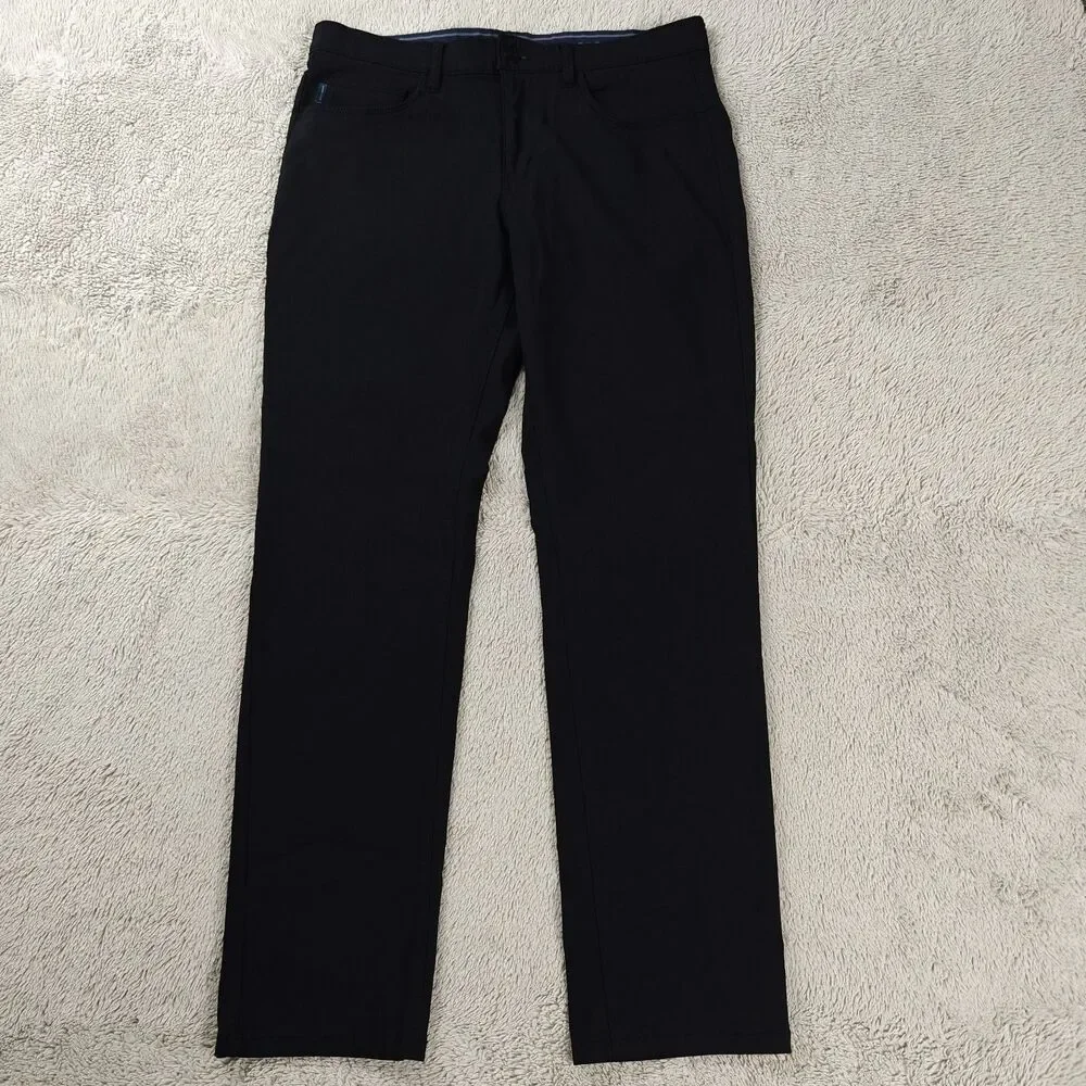 Perry Ellis Dress Pants Men's 32x30 Black Slim Fit Suit Trousers Viscose